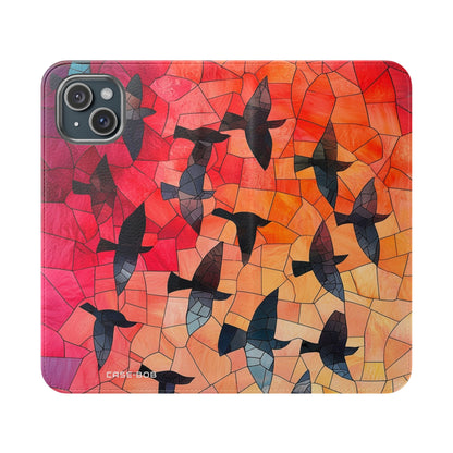 Stained Glass Birds - iPhone 15 Plus Case - Wallet