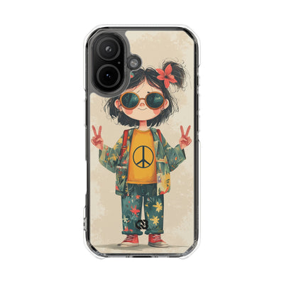 Retro Peace Girl · Impact Hoesje voor iPhone · Magsafe