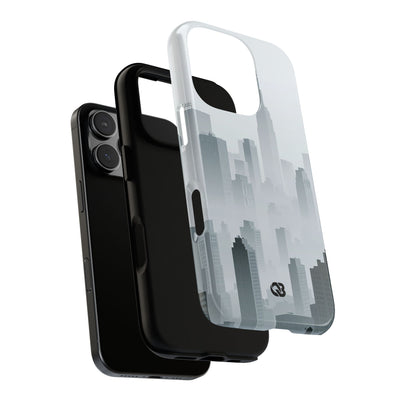 Grey Tough Phone Case for iPhone - Steel Mist Skyline