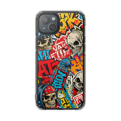 Skate Skull Riot · Clear Impact Magnetic Phone Case for iPhone · Red