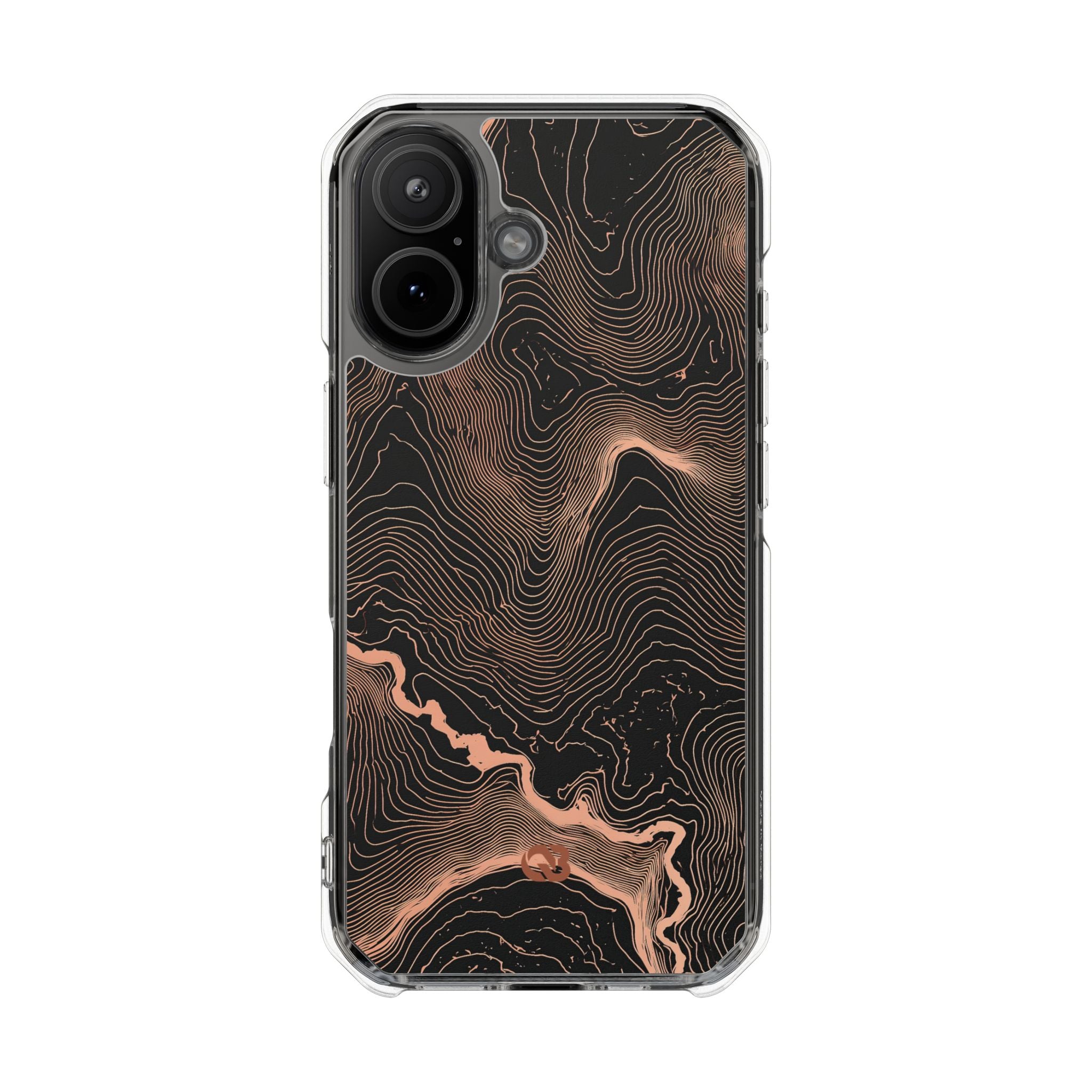 Orange Impact MagSafe Phone Case for iPhone - Salmon Ridge Topo