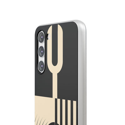 Black Lite Phone Case for Samsung - Ivory Signal Grid