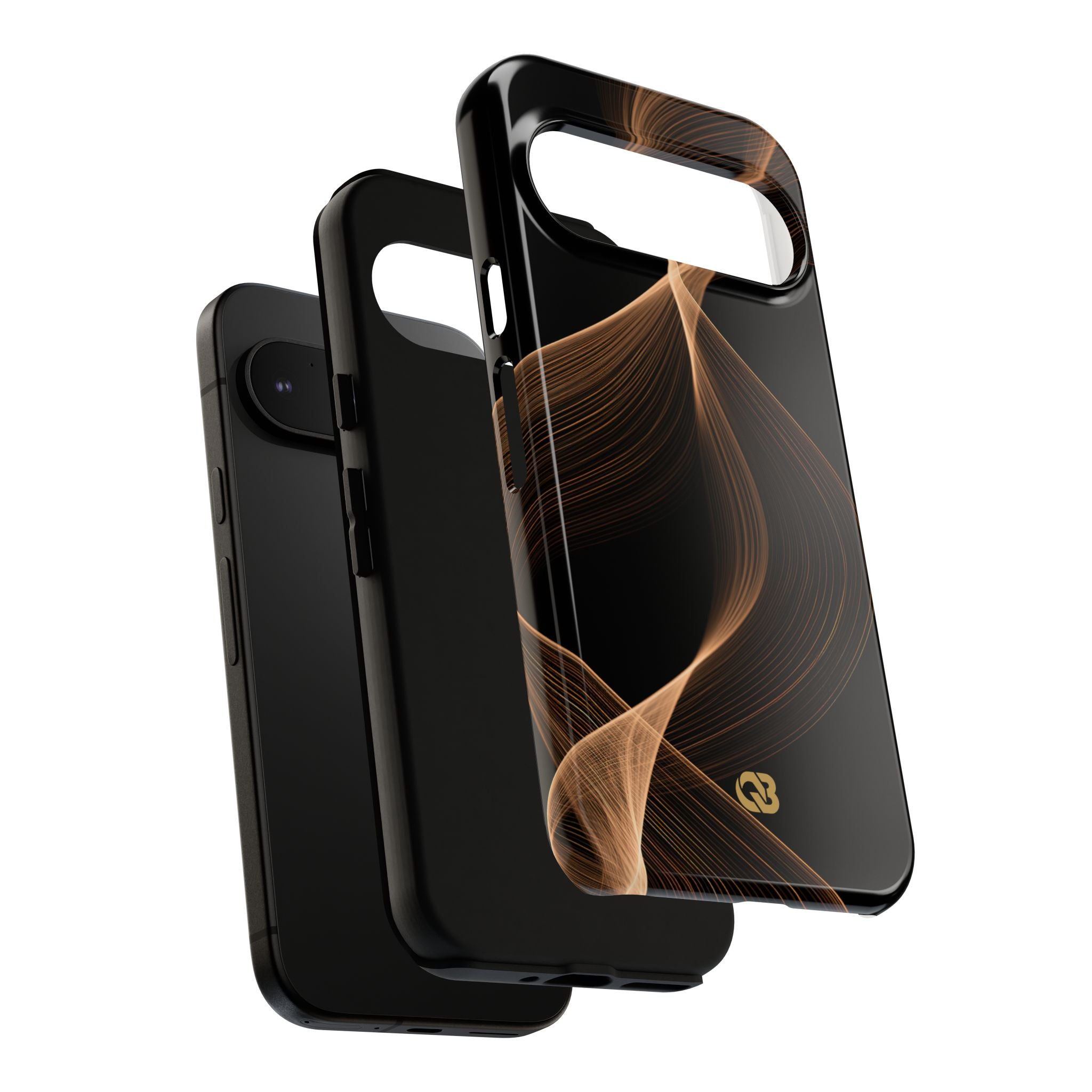 Brown Tough Phone Case for Google Pixel - Copper Silk Wave