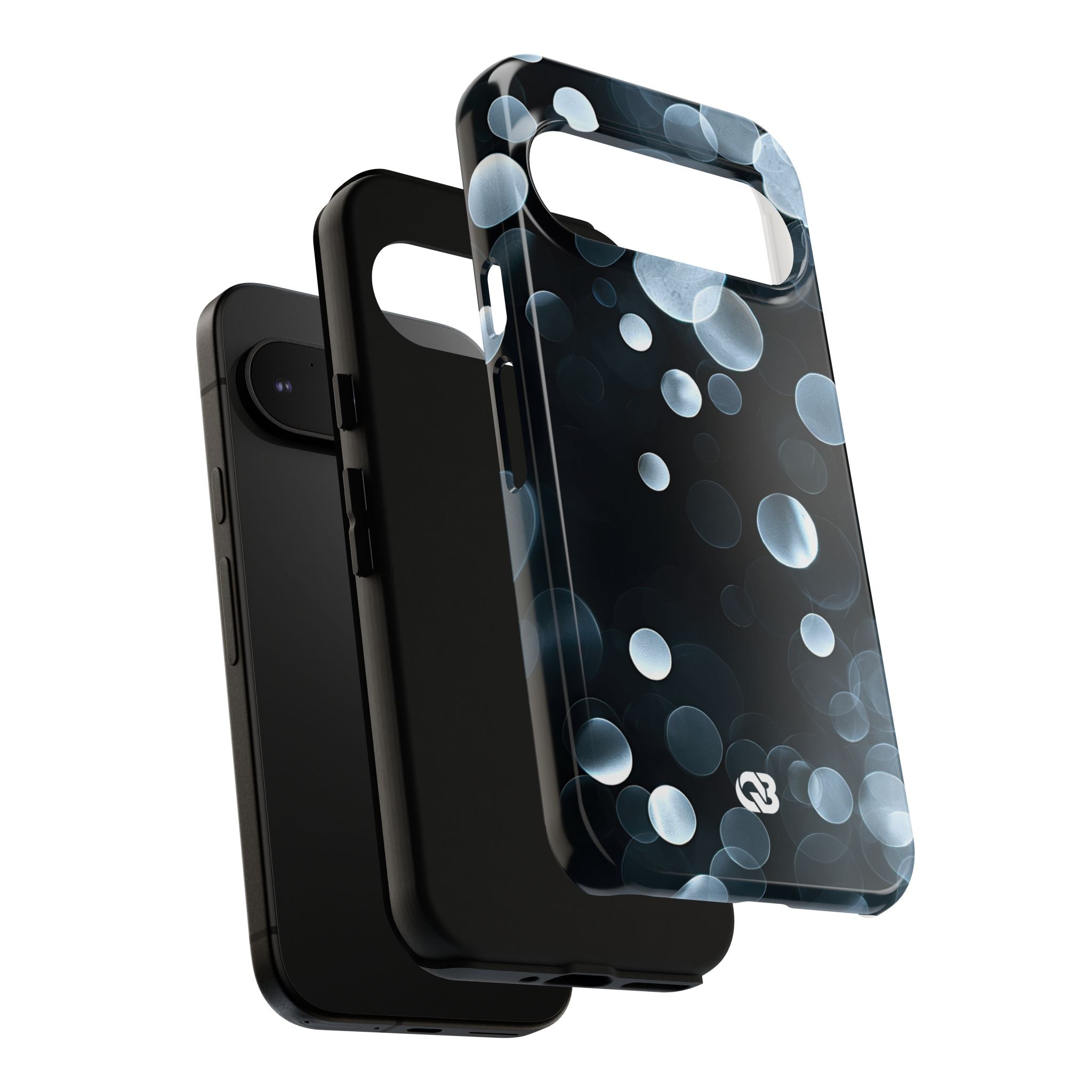 Black Tough Phone Case for Google Pixel - Silver Orbit Glow
