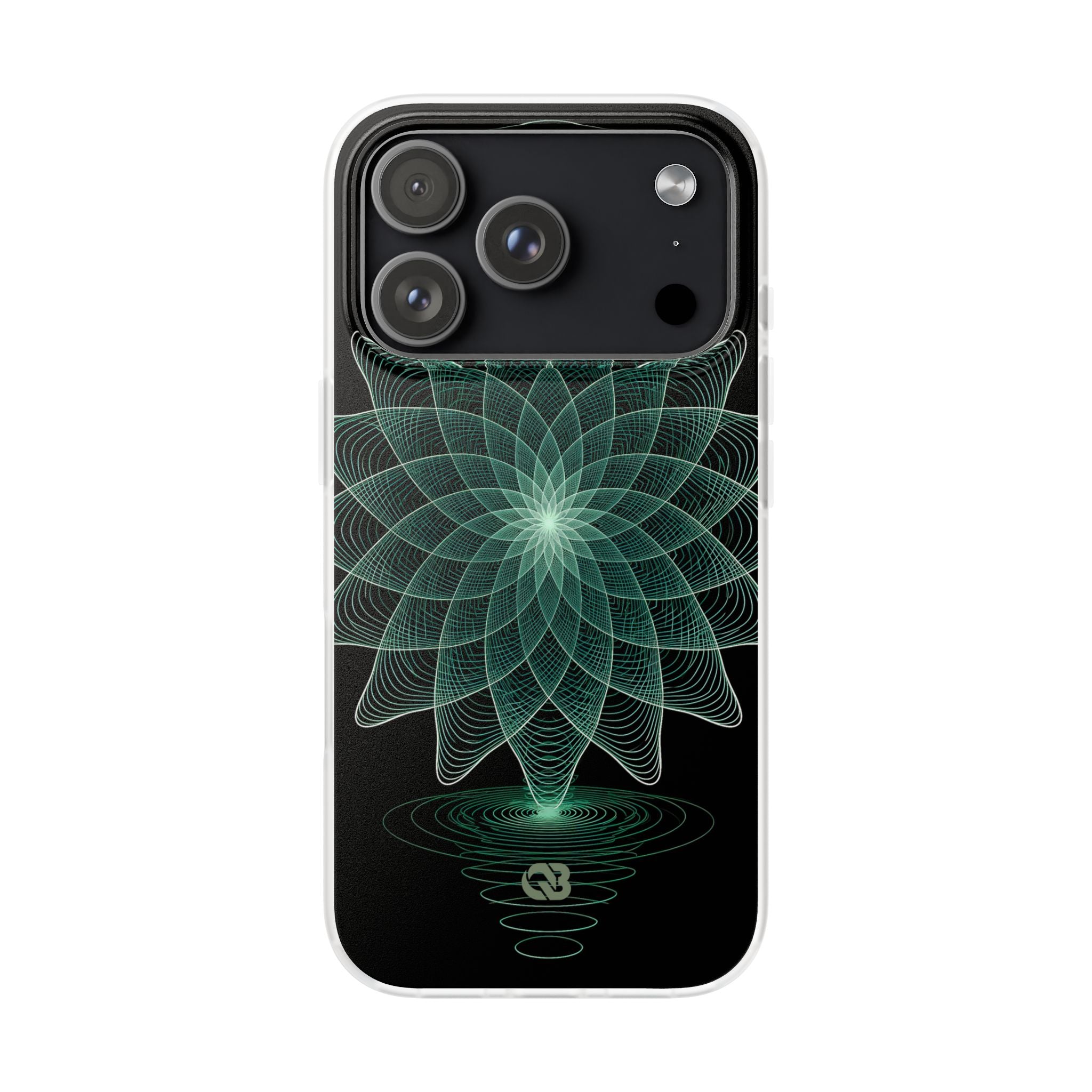 Green Lite Phone Case for iPhone - Cyan Signal Bloom