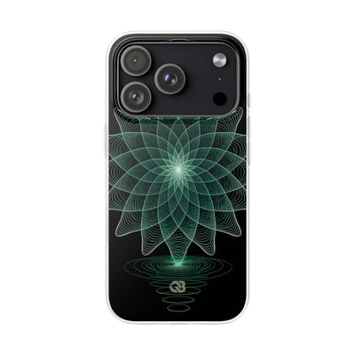 Green Lite Phone Case for iPhone - Cyan Signal Bloom