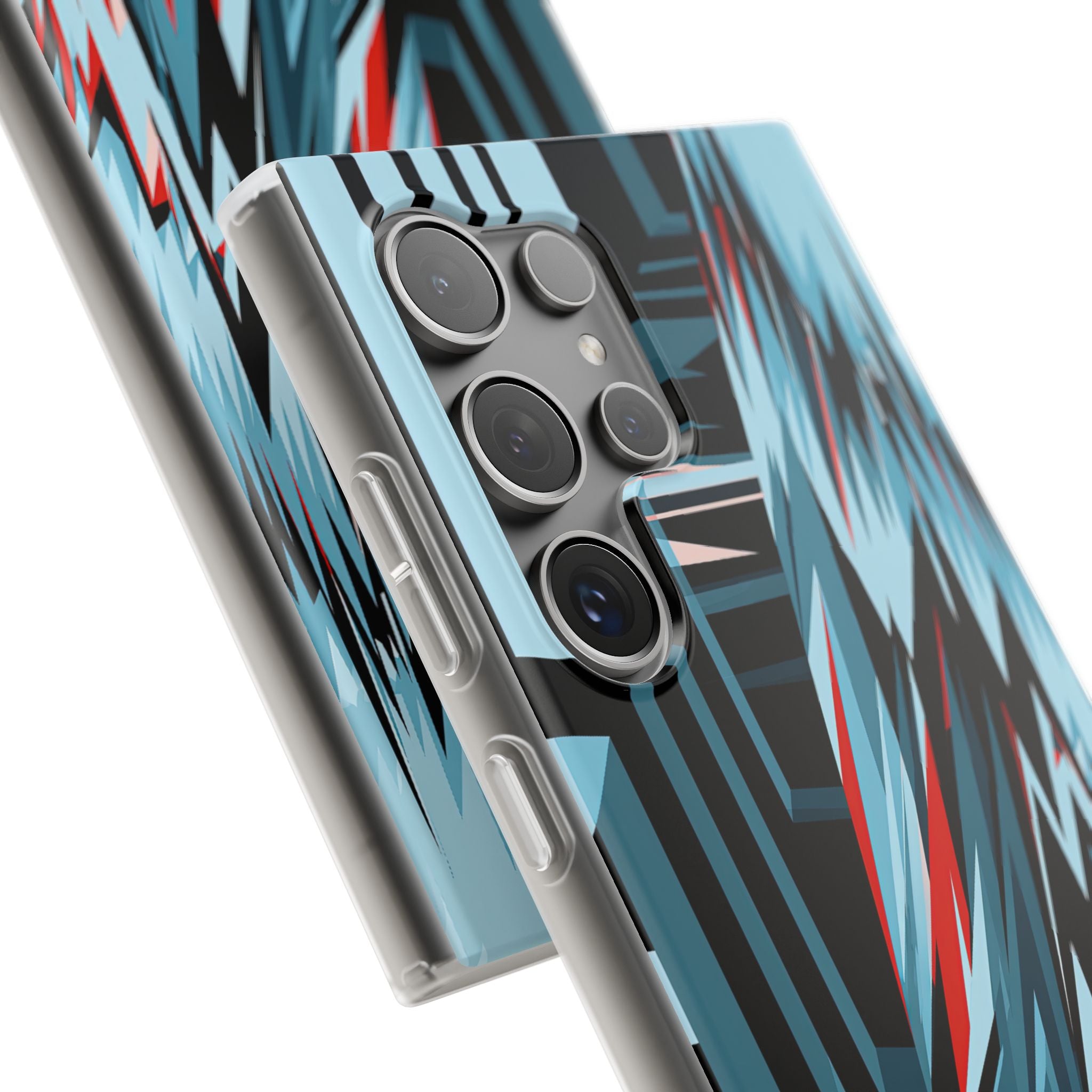 Blue Lite Phone Case for Samsung - Glitch Peak Cyan