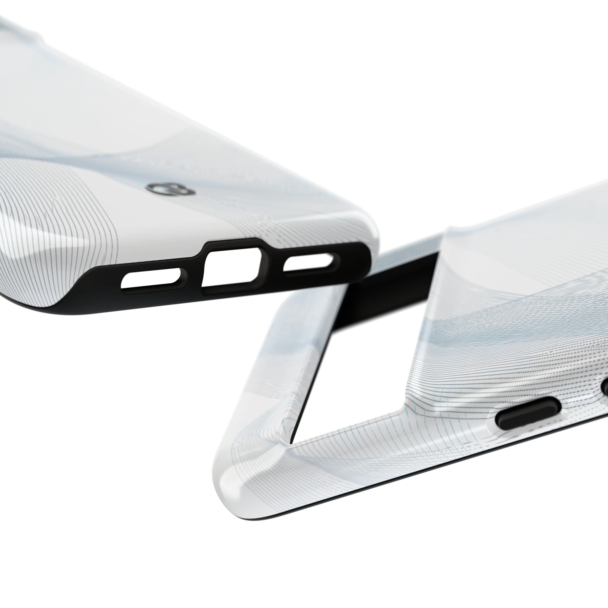 White Tough Phone Case for Google Pixel - Arctic Line Current