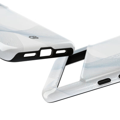 White Tough Phone Case for Google Pixel - Arctic Line Current