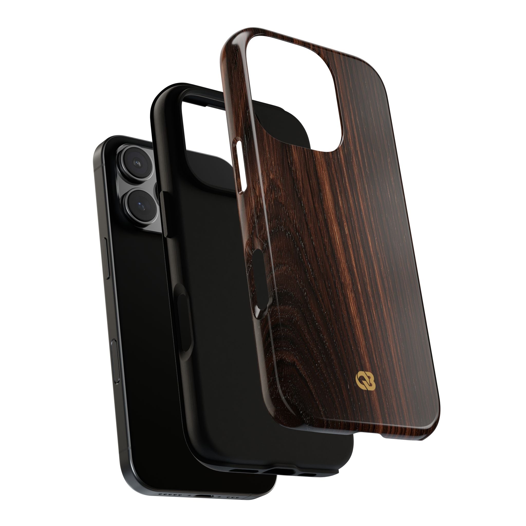 Brown Tough Phone Case for iPhone - Burnished Mahogany Grain