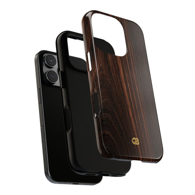 Brown Tough Phone Case for iPhone - Burnished Mahogany Grain