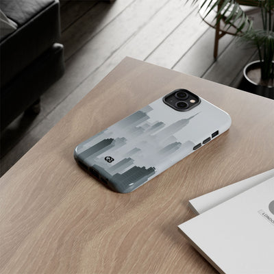 Grey Tough Phone Case for iPhone - Steel Mist Skyline