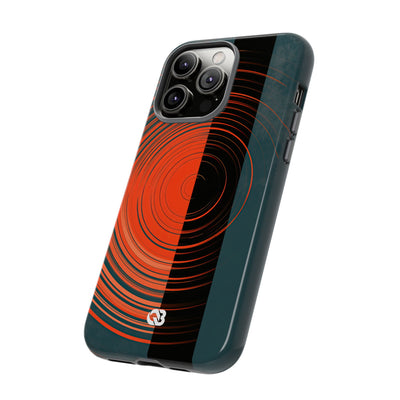 Teal Tough Phone Case for iPhone - Burnt Slate Radial