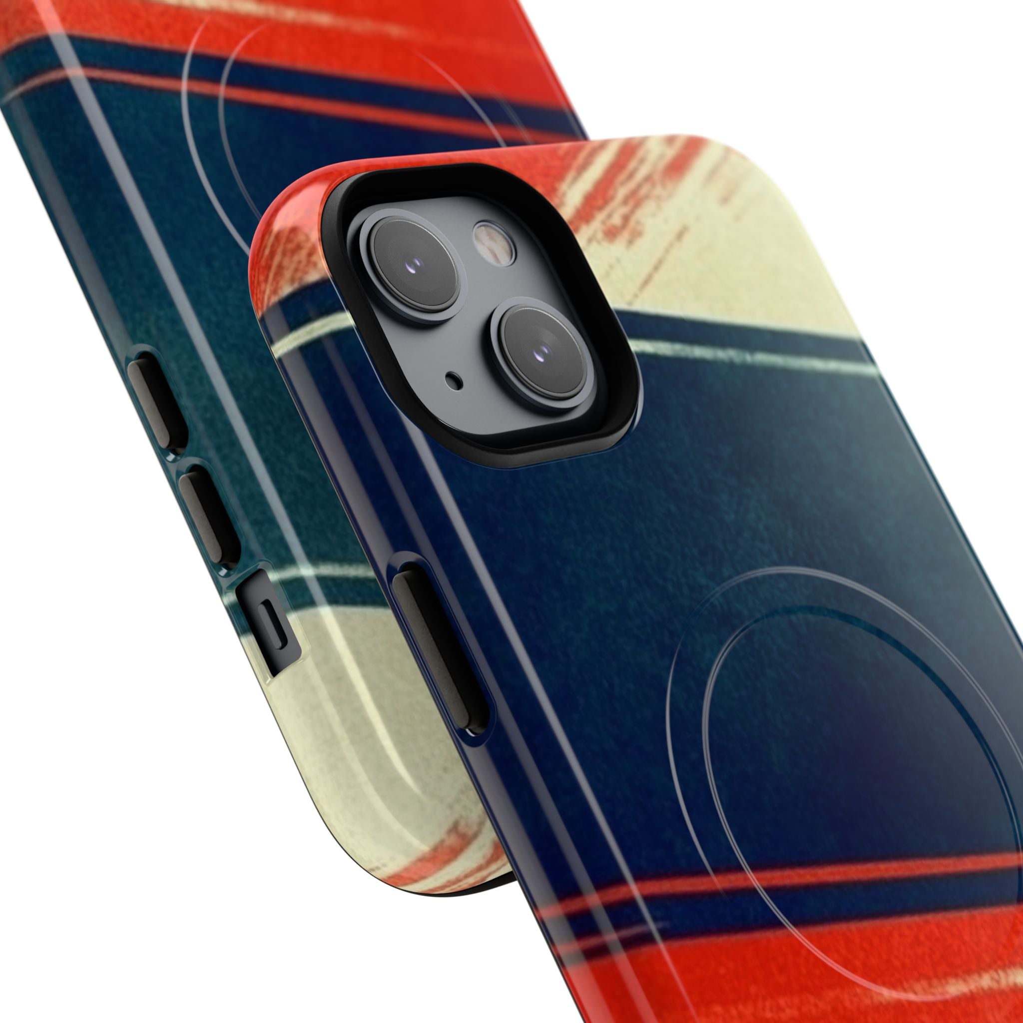 Blue Diagonal Motion iPhone 14 Plus Case - Tough+