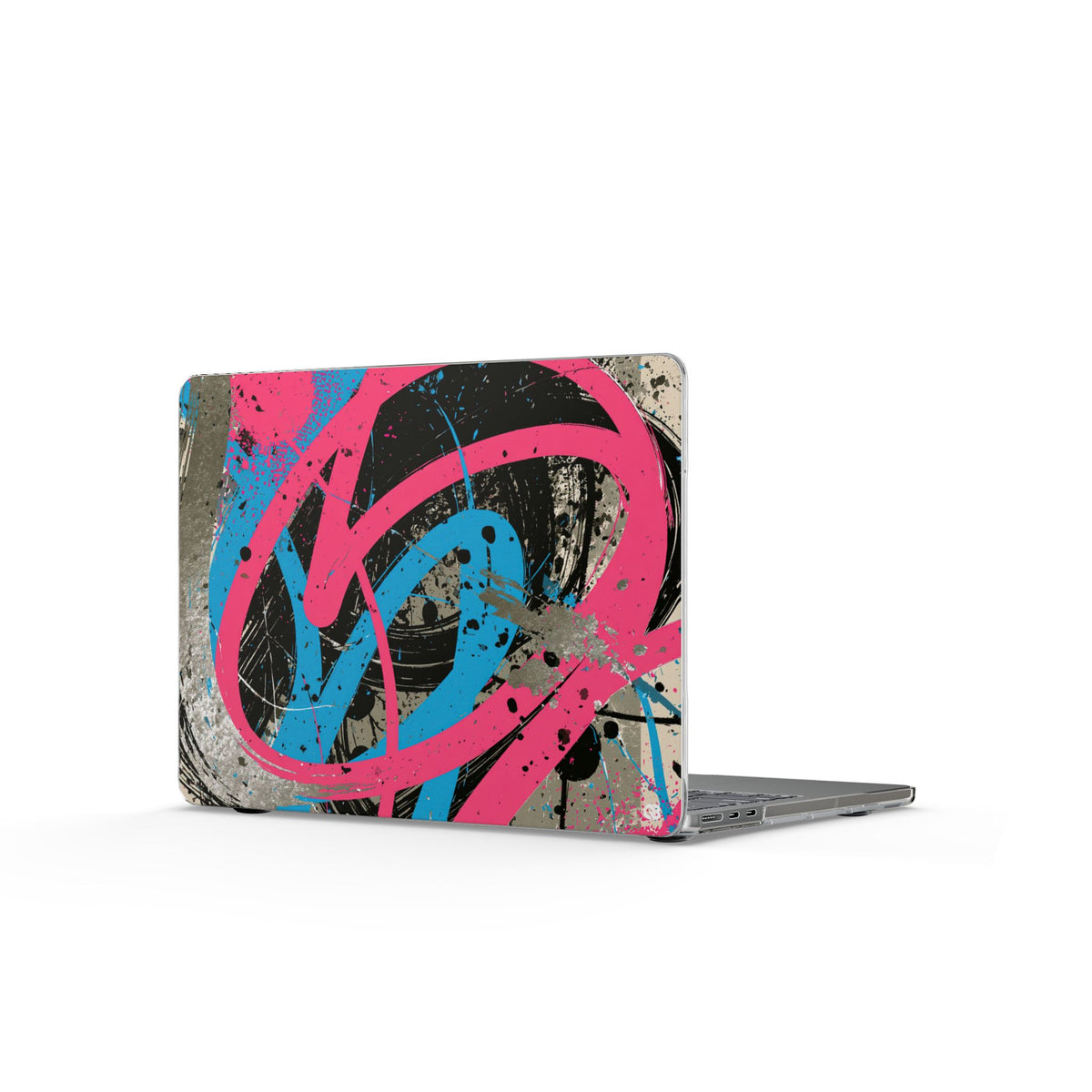 Cyber Splatter Flow · Clear Hard Case for MacBook · Pink