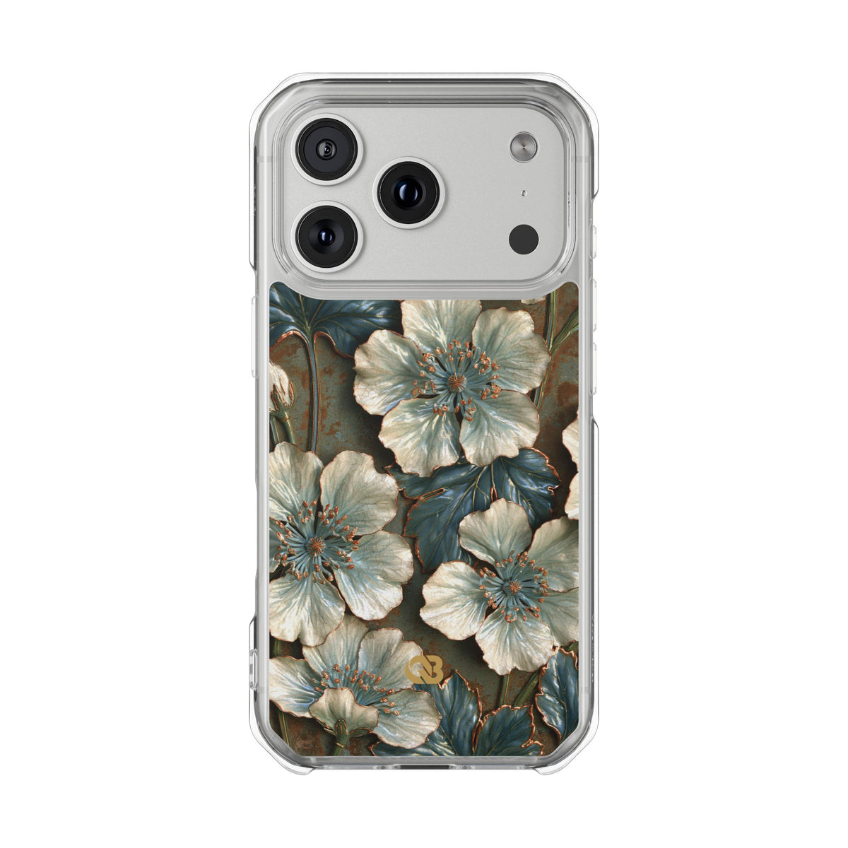 Gilded Blossom Reverie · Clear Impact Magnetic Phone Case for iPhone · Teal