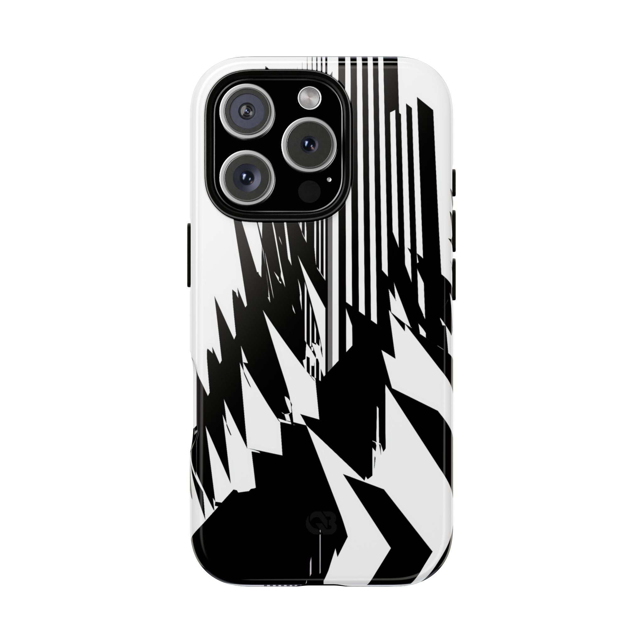 White Tough Phone Case for iPhone - Shattered Vector Spire