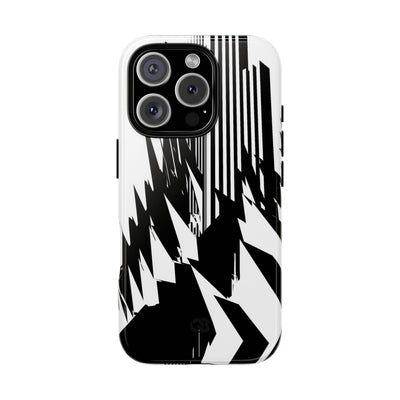 White Tough Phone Case for iPhone - Shattered Vector Spire