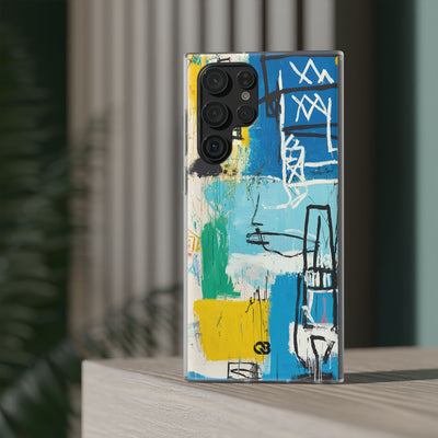 Azure Urban Scribble · Soft Phone Case for Samsung