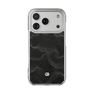 Obsidian Contour Elevation · Clear Impact Magnetic Phone Case for iPhone · Black