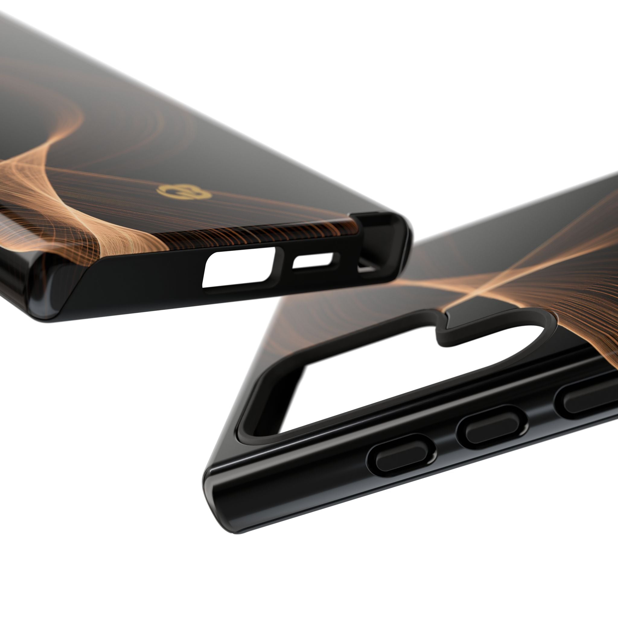 Brown Tough Phone Case for Samsung - Copper Silk Wave