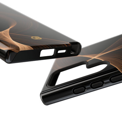 Brown Tough Phone Case for Samsung - Copper Silk Wave