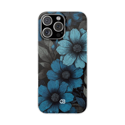 Obsidian Blue Petals · Soft Phone Case for iPhone