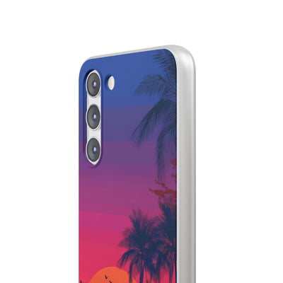 Neon Horizon Palms · Soft Handyhülle für Samsung