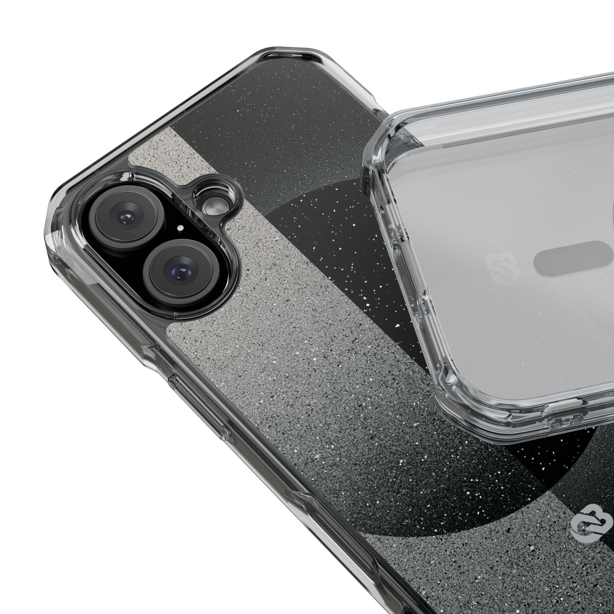 Black Impact MagSafe Phone Case for iPhone - Lunar Static Orbit
