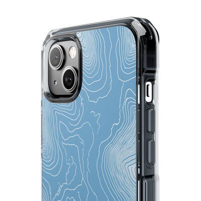 Blue Impact MagSafe Phone Case for iPhone - Glacial Ridge Topo