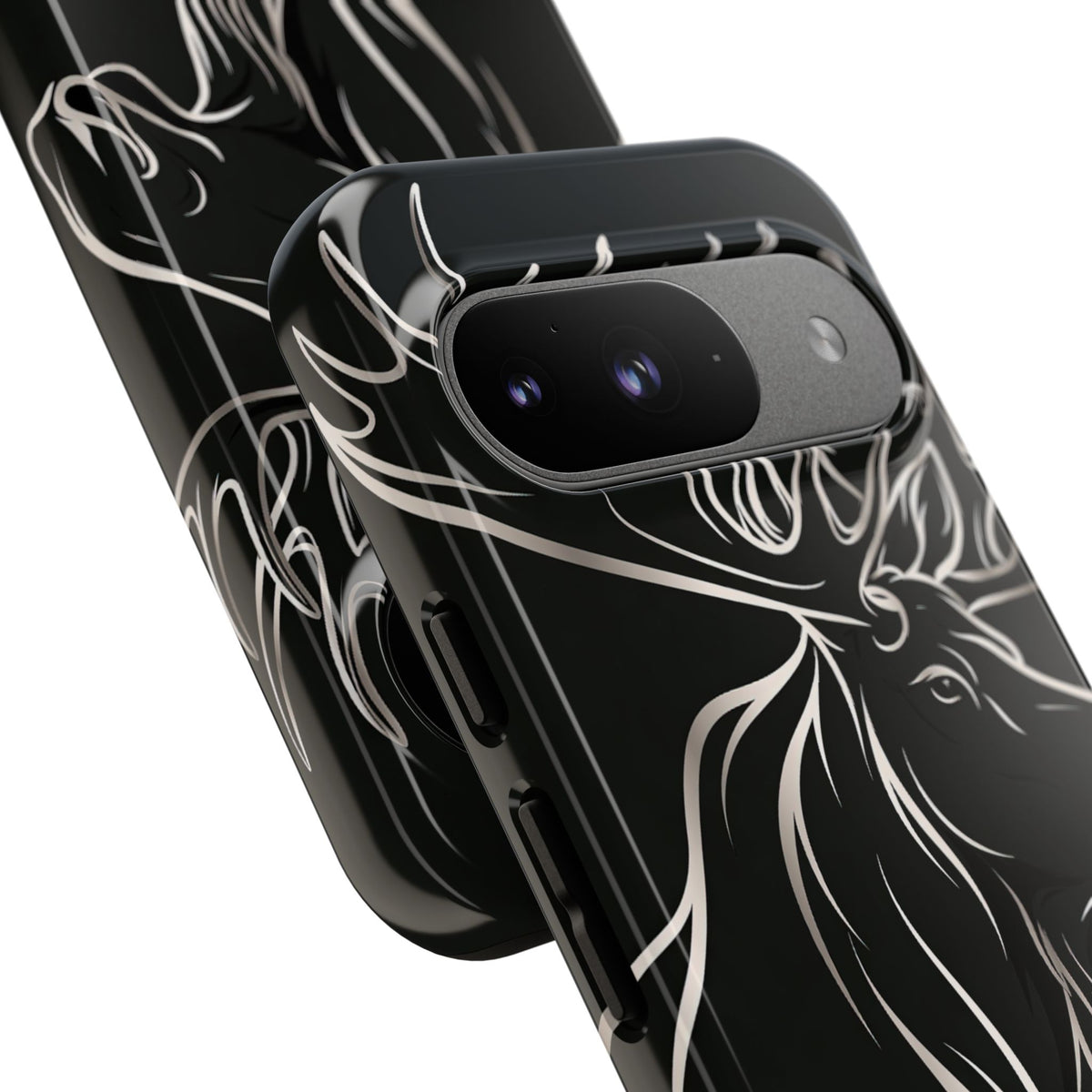 Nordic Moose Contour · Tough Phone Case for Pixel ·  Black