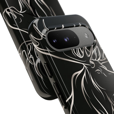 Nordic Moose Contour · Tough Phone Case for Pixel ·  Black