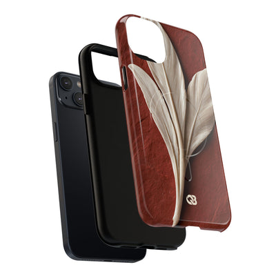 Carved Ivory Plume · Tough 2.0 Magnetic Phone Case for iPhone · Red