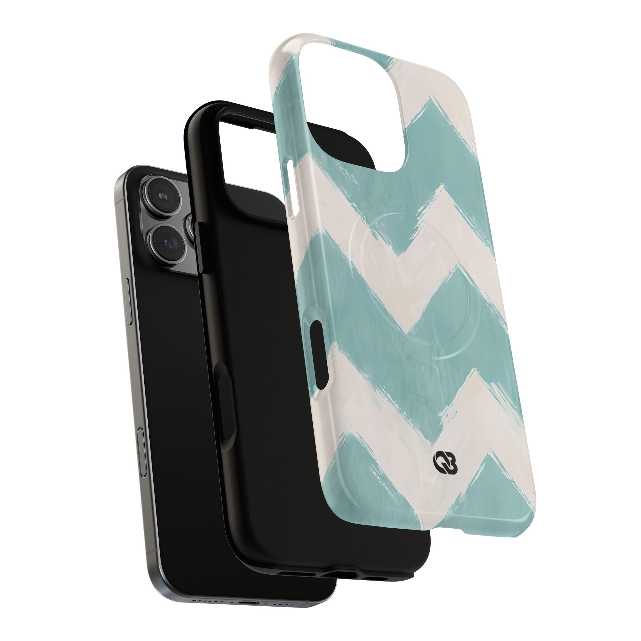 Teal Painted Chevron · Tough+ Phone Case for iPhone · Magsafe