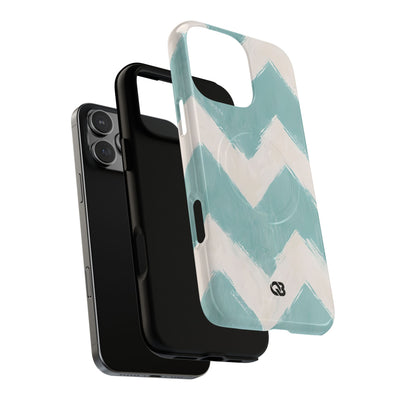 Teal Painted Chevron · Tough+ Phone Case for iPhone · Magsafe