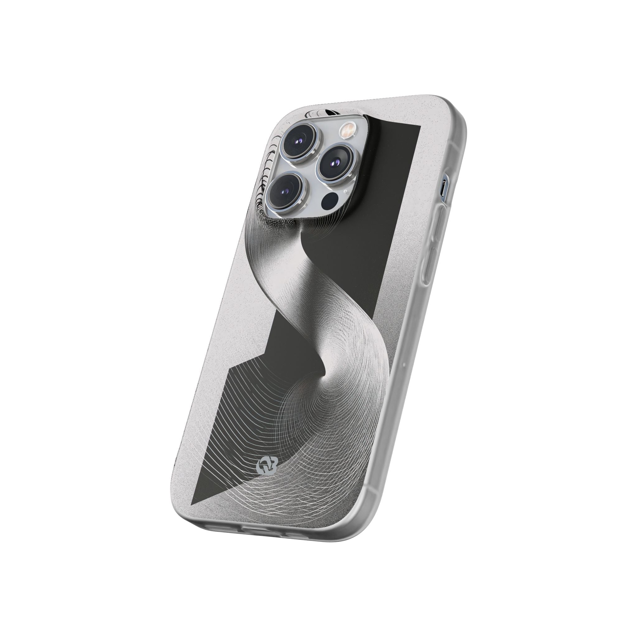 Grey Lite Phone Case for iPhone - Obsidian Moiré Wave