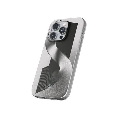 Grey Lite Phone Case for iPhone - Obsidian Moiré Wave