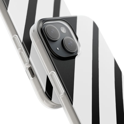 Diagonal Bands Noir iPhone 15 Case - Soft
