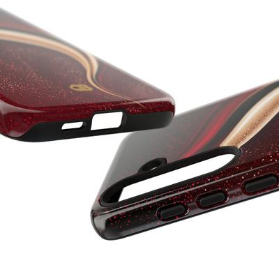 Gilded Crimson Flow · Tough Phone Case for Samsung · Red