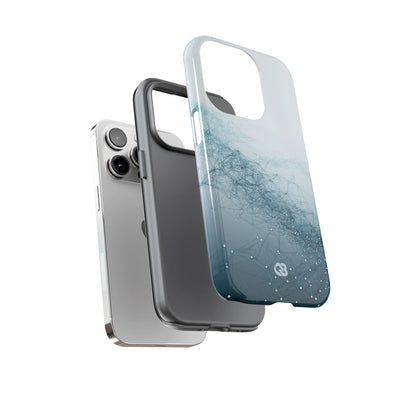 Teal Tough Phone Case for iPhone - Cyan Vector Lattice