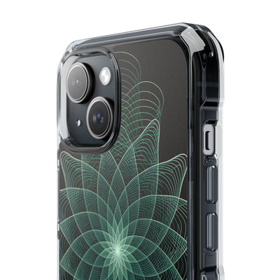 Green Impact MagSafe Phone Case for iPhone - Cyan Signal Bloom