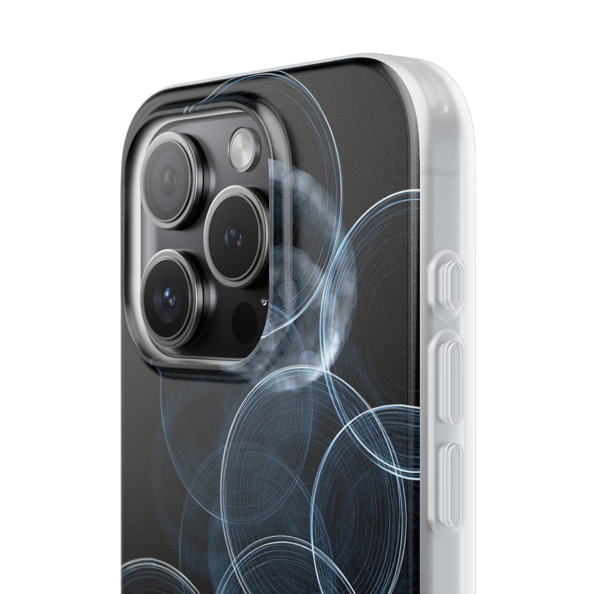 Blue Lite Phone Case for iPhone - Cyan Pulse Ripple