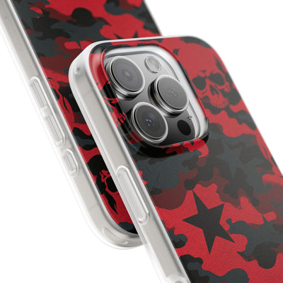 Crimson Skull Camo · Lite Phone Case for iPhone ·  Red