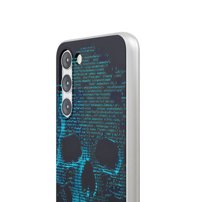Cyan Glitch Skull · Soft Handyhülle für Samsung
