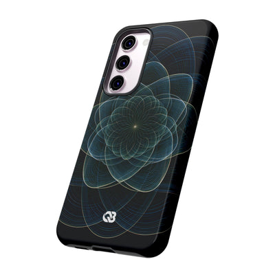 Blue Tough Phone Case for Samsung - Celestial Wireframe Bloom