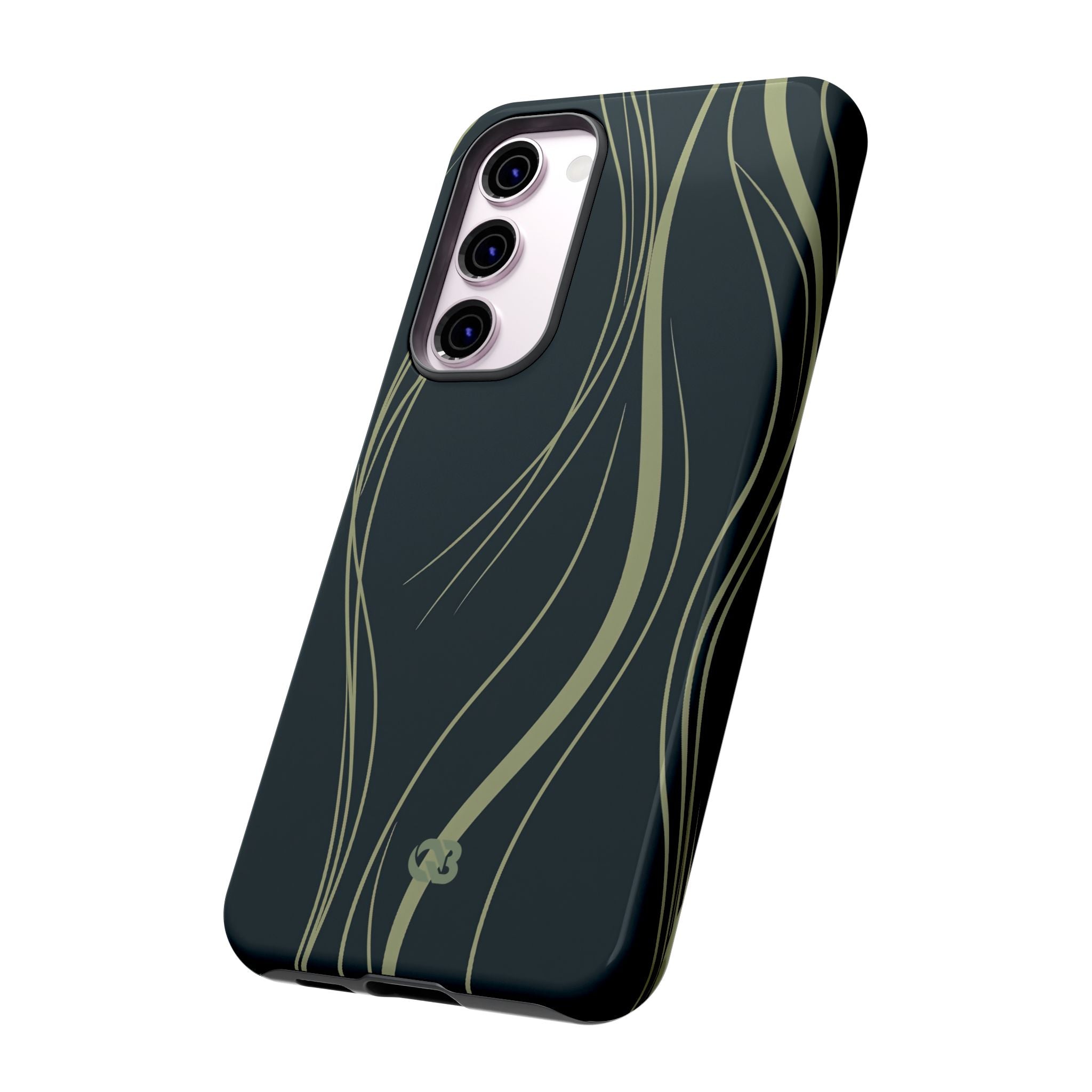 Green Tough Phone Case for Samsung - Obsidian Sage Flow