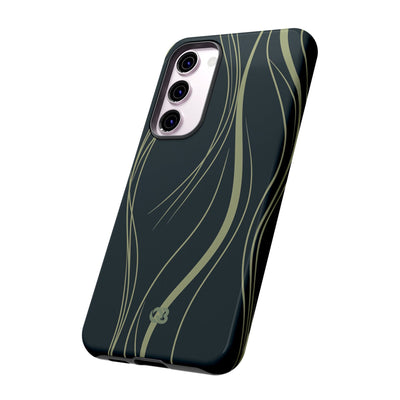 Green Tough Phone Case for Samsung - Obsidian Sage Flow