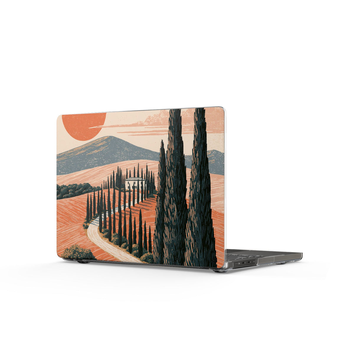 Tuscan Cypress Horizon · Clear Hard Case for MacBook · Orange