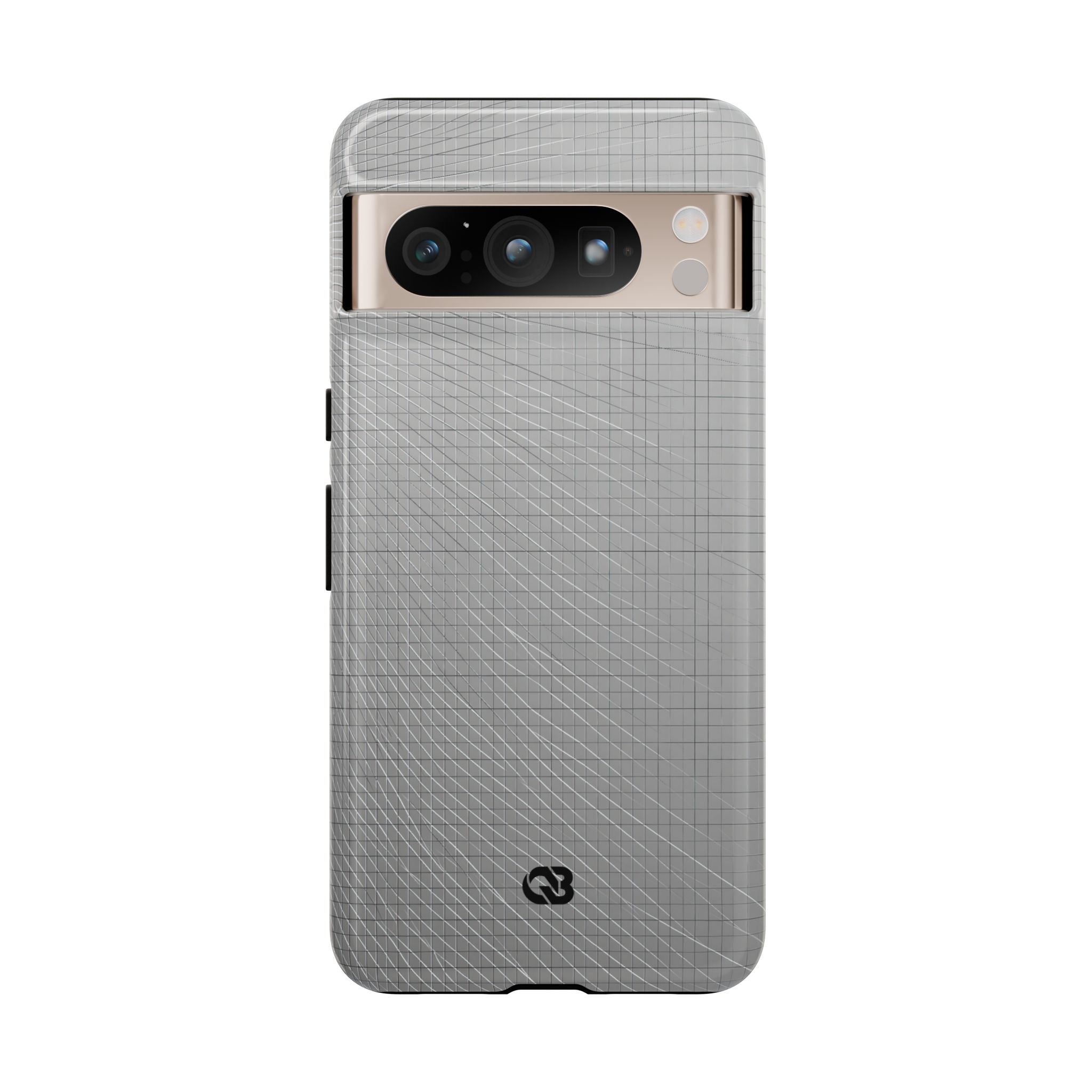 Grey Tough Phone Case for Google Pixel - Chrome Mesh Warp