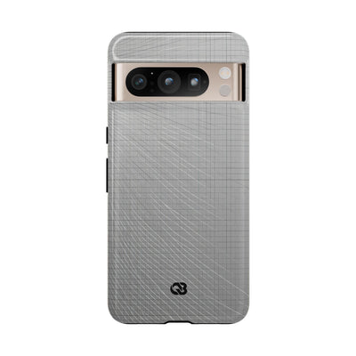 Grey Tough Phone Case for Google Pixel - Chrome Mesh Warp